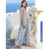 image:imageANRABESS Womens Summer Casual Maxi Dress V Neck Ruffle Sleeve Long Dresses Fashion Flowy Tiered Boho Beach Vacation SundressWhite Blue Floral