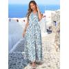 image:imageANRABESS Womens Summer Casual Maxi Dress V Neck Ruffle Sleeve Long Dresses Fashion Flowy Tiered Boho Beach Vacation SundressWhite Blue Floral