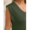 image:imageANRABESS Womens Summer Casual Maxi Dresses Sleeveless V Neck Split WrinkleFree Long Sundress Beach Vacation Travel ClothesArmy Green