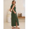 image:imageANRABESS Womens Summer Casual Maxi Dresses Sleeveless V Neck Split WrinkleFree Long Sundress Beach Vacation Travel ClothesArmy Green