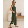 image:imageANRABESS Womens Summer Casual Maxi Dresses Sleeveless V Neck Split WrinkleFree Long Sundress Beach Vacation Travel ClothesArmy Green