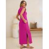 image:imageANRABESS Womens Summer Casual Maxi Dresses Sleeveless V Neck Split WrinkleFree Long Sundress Beach Vacation Travel ClothesHot Pink