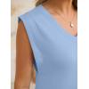 image:imageANRABESS Womens Summer Casual Maxi Dresses Sleeveless V Neck Split WrinkleFree Long Sundress Beach Vacation Travel ClothesLight Blue