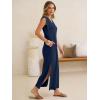 image:imageANRABESS Womens Summer Casual Maxi Dresses Sleeveless V Neck Split WrinkleFree Long Sundress Beach Vacation Travel ClothesNavy Blue