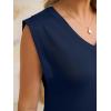 image:imageANRABESS Womens Summer Casual Maxi Dresses Sleeveless V Neck Split WrinkleFree Long Sundress Beach Vacation Travel ClothesNavy Blue