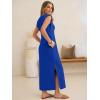 image:imageANRABESS Womens Summer Casual Maxi Dresses Sleeveless V Neck Split WrinkleFree Long Sundress Beach Vacation Travel ClothesRoyal Blue