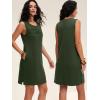 image:imageANRABESS Womens Summer Casual Mini Dresses 2026 Sleeveless Crewneck WrinkleFree Sundress Beach Vacation Short Tank DressArmy Green