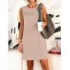 image:imageANRABESS Womens Summer Casual Mini Dresses 2026 Sleeveless Crewneck WrinkleFree Sundress Beach Vacation Short Tank DressKhaki