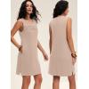 image:imageANRABESS Womens Summer Casual Mini Dresses 2026 Sleeveless Crewneck WrinkleFree Sundress Beach Vacation Short Tank DressKhaki
