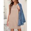 image:imageANRABESS Womens Summer Casual Mini Dresses 2026 Sleeveless Crewneck WrinkleFree Sundress Beach Vacation Short Tank DressKhaki