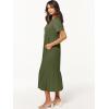 image:imageANRABESS Womens Summer Casual Short Sleeve T Shirts Maxi Dress Flowy V Neck Tiered Beach Vacation Sundress 2026 OutfitsArmy Green