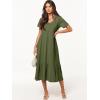 image:imageANRABESS Womens Summer Casual Short Sleeve T Shirts Maxi Dress Flowy V Neck Tiered Beach Vacation Sundress 2026 OutfitsArmy Green