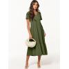 image:imageANRABESS Womens Summer Casual Short Sleeve T Shirts Maxi Dress Flowy V Neck Tiered Beach Vacation Sundress 2026 OutfitsArmy Green
