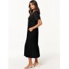 image:imageANRABESS Womens Summer Casual Short Sleeve T Shirts Maxi Dress Flowy V Neck Tiered Beach Vacation Sundress 2026 OutfitsBlack