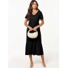 image:imageANRABESS Womens Summer Casual Short Sleeve T Shirts Maxi Dress Flowy V Neck Tiered Beach Vacation Sundress 2026 OutfitsBlack
