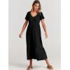 image:imageANRABESS Womens Summer Casual Short Sleeve T Shirts Maxi Dress Flowy V Neck Tiered Beach Vacation Sundress 2026 OutfitsBlack