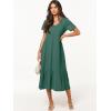 image:imageANRABESS Womens Summer Casual Short Sleeve T Shirts Maxi Dress Flowy V Neck Tiered Beach Vacation Sundress 2026 OutfitsGreen