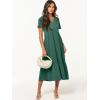 image:imageANRABESS Womens Summer Casual Short Sleeve T Shirts Maxi Dress Flowy V Neck Tiered Beach Vacation Sundress 2026 OutfitsGreen