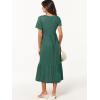 image:imageANRABESS Womens Summer Casual Short Sleeve T Shirts Maxi Dress Flowy V Neck Tiered Beach Vacation Sundress 2026 OutfitsGreen