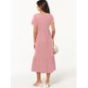 image:imageANRABESS Womens Summer Casual Short Sleeve T Shirts Maxi Dress Flowy V Neck Tiered Beach Vacation Sundress 2026 OutfitsLight Pink