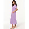 image:imageANRABESS Womens Summer Casual Short Sleeve T Shirts Maxi Dress Flowy V Neck Tiered Beach Vacation Sundress 2026 OutfitsLight Purple