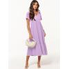 image:imageANRABESS Womens Summer Casual Short Sleeve T Shirts Maxi Dress Flowy V Neck Tiered Beach Vacation Sundress 2026 OutfitsLight Purple