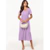 image:imageANRABESS Womens Summer Casual Short Sleeve T Shirts Maxi Dress Flowy V Neck Tiered Beach Vacation Sundress 2026 OutfitsLight Purple