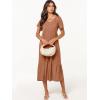 image:imageANRABESS Womens Summer Casual Short Sleeve T Shirts Maxi Dress Flowy V Neck Tiered Beach Vacation Sundress 2026 OutfitsLight Rust