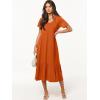 image:imageANRABESS Womens Summer Casual Short Sleeve T Shirts Maxi Dress Flowy V Neck Tiered Beach Vacation Sundress 2026 OutfitsOrange