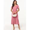 image:imageANRABESS Womens Summer Casual Short Sleeve T Shirts Maxi Dress Flowy V Neck Tiered Beach Vacation Sundress 2026 OutfitsPink