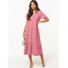 image:imageANRABESS Womens Summer Casual Short Sleeve T Shirts Maxi Dress Flowy V Neck Tiered Beach Vacation Sundress 2026 OutfitsPink