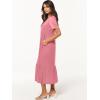 image:imageANRABESS Womens Summer Casual Short Sleeve T Shirts Maxi Dress Flowy V Neck Tiered Beach Vacation Sundress 2026 OutfitsPink