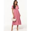 image:imageANRABESS Womens Summer Casual Short Sleeve T Shirts Maxi Dress Flowy V Neck Tiered Beach Vacation Sundress 2026 OutfitsPink