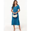 image:imageANRABESS Womens Summer Casual Short Sleeve T Shirts Maxi Dress Flowy V Neck Tiered Beach Vacation Sundress 2026 OutfitsSky Blue