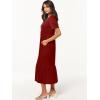 image:imageANRABESS Womens Summer Casual Short Sleeve T Shirts Maxi Dress Flowy V Neck Tiered Beach Vacation Sundress 2026 OutfitsWine Red Burgundy