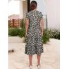 image:imageANRABESS Womens Summer Casual Short Sleeve V Neck Midi Dresses 2026 Spring Flowy Aline Tiered T Shirts Boho Beach DressBlack White Floral