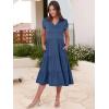 image:imageANRABESS Womens Summer Casual Short Sleeve V Neck Midi Dresses 2026 Spring Flowy Aline Tiered T Shirts Boho Beach DressBlue
