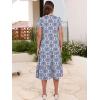 image:imageANRABESS Womens Summer Casual Short Sleeve V Neck Midi Dresses 2026 Spring Flowy Aline Tiered T Shirts Boho Beach DressBlue Khaki Floral