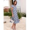 image:imageANRABESS Womens Summer Casual Short Sleeve V Neck Midi Dresses 2026 Spring Flowy Aline Tiered T Shirts Boho Beach DressBlue Khaki Floral