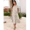 image:imageANRABESS Womens Summer Casual Short Sleeve V Neck Midi Dresses 2026 Spring Flowy Aline Tiered T Shirts Boho Beach DressColorful Pink Floral