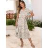 image:imageANRABESS Womens Summer Casual Short Sleeve V Neck Midi Dresses 2026 Spring Flowy Aline Tiered T Shirts Boho Beach DressColorful Pink Floral