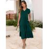 image:imageANRABESS Womens Summer Casual Short Sleeve V Neck Midi Dresses 2026 Spring Flowy Aline Tiered T Shirts Boho Beach DressDark Green