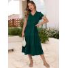 image:imageANRABESS Womens Summer Casual Short Sleeve V Neck Midi Dresses 2026 Spring Flowy Aline Tiered T Shirts Boho Beach DressDark Green