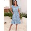 image:imageANRABESS Womens Summer Casual Short Sleeve V Neck Midi Dresses 2026 Spring Flowy Aline Tiered T Shirts Boho Beach DressFloral Blue