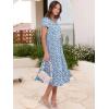image:imageANRABESS Womens Summer Casual Short Sleeve V Neck Midi Dresses 2026 Spring Flowy Aline Tiered T Shirts Boho Beach DressFloral Blue