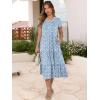 image:imageANRABESS Womens Summer Casual Short Sleeve V Neck Midi Dresses 2026 Spring Flowy Aline Tiered T Shirts Boho Beach DressFloral Blue