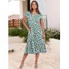 image:imageANRABESS Womens Summer Casual Short Sleeve V Neck Midi Dresses 2026 Spring Flowy Aline Tiered T Shirts Boho Beach DressGreen Beige Floral