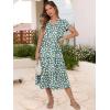 image:imageANRABESS Womens Summer Casual Short Sleeve V Neck Midi Dresses 2026 Spring Flowy Aline Tiered T Shirts Boho Beach DressGreen Beige Floral