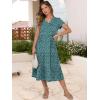 image:imageANRABESS Womens Summer Casual Short Sleeve V Neck Midi Dresses 2026 Spring Flowy Aline Tiered T Shirts Boho Beach DressGreen Blue Floral