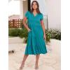 image:imageANRABESS Womens Summer Casual Short Sleeve V Neck Midi Dresses 2026 Spring Flowy Aline Tiered T Shirts Boho Beach DressLake Green